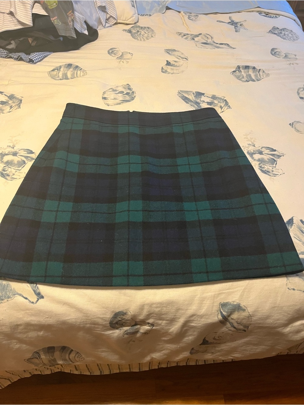 J. Crew Green and Navy Plaid Mini Skirt